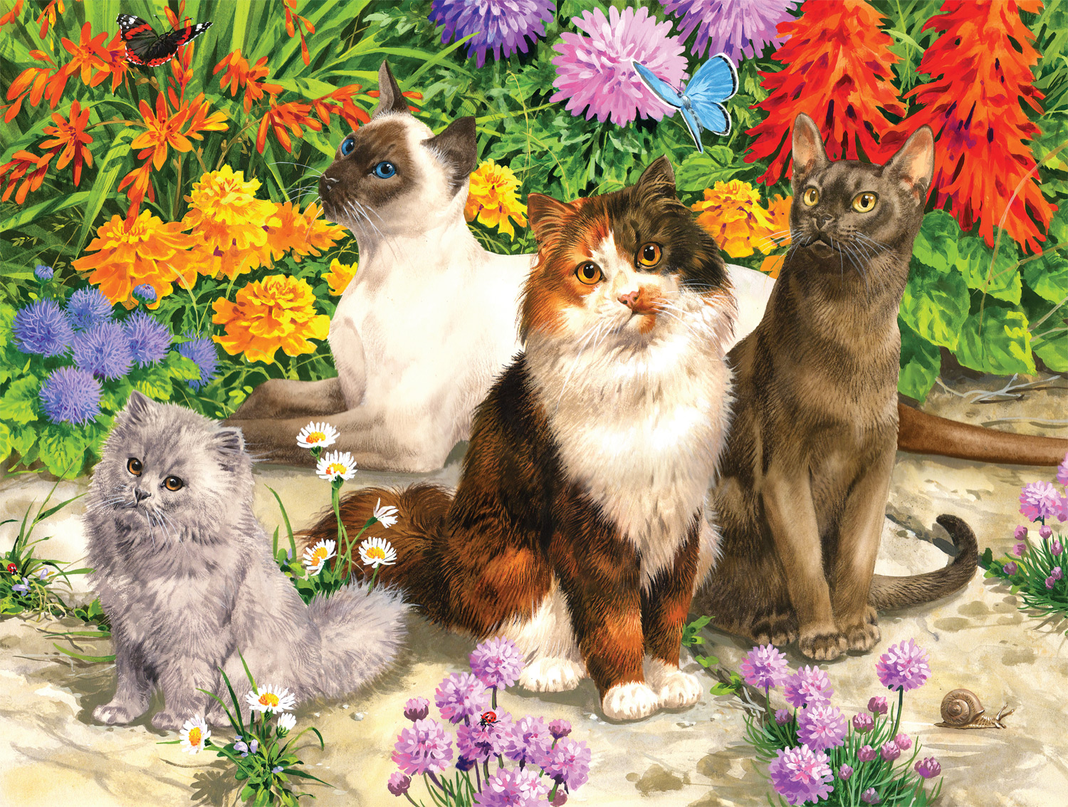 Buffalo Games 750-Piece Cats Flora Adult Interlocking Jigsaw Puzzle