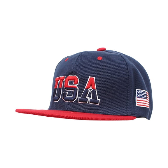 USA Flag Embroidered Flat Brim Baseball Cap, Unisex Hip‑Hop Snapback Sun Hat For Street Dancing Casual Wear