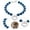 Blue, variant on Pearl & Diamond Decor Pet Collar Adjustable Dog Cat Collar Sparkling Jewelry Pet Neck Chain Comfortable Pet Accessory for Small Medium Dogs & Cats