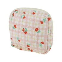 Unique Bargains 1 Pc Lady Portable Square Lipstick Bag for Travel Pink Polyester