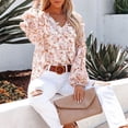thumbnail image 3 of Blouse Décontractée à Manches Longues pour Femmes, Charmante Blouse à Manches Longues à Imprimé Floral pour Vacances pour Fête Vert, Rose, Blanc, Coloré, 3 of 8