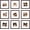 Brown, variant on 8x8 Picture Frame Set of 9, Display Pictures 4x4 with Mat or 8x8 without Mat, Multi Collage Gallery Square Photo Frames for Wall or Tabletop, Brown