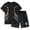 j-73Black41, variant on Boys Athletic Outfit Sets Wear O-Neck Breathable Short Sleeve Tee And Stretch Shorts Outdoor Sports Play Comfortable Casual Children Comfortable Kids Clothing Sets Soft Fabric All Day Wear