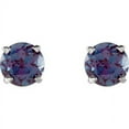 thumbnail image 2 of FB Jewels Set 14k White Gold Lab-Created Alexandrite 5 mm Friction Pair Polished Chatham Created Alexandrite Earrings With Backs, 2 of 2