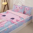 thumbnail image 3 of Homewish Cute Axolotl Zipper Full Size Comforter Sets with Fitted Sheet and 2 Pillowcases For Kids Girls,Pink Cherry Blossoms Zipper Bedding Set,Pink Reversible,4 Pieces, 3 of 7