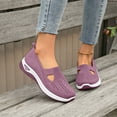 thumbnail image 4 of Women's Woven Orthopedic Breathable Soft Shoes Arch Support, Slip-On Lightweight Flat Soft Shoes Diabetic Foam Walking Shoes, 4 of 8