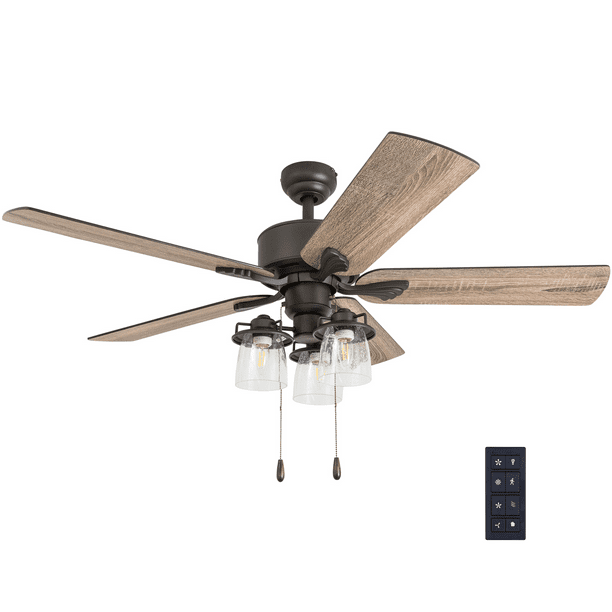 Prominence Home 50683 35 River Run Farmhouse 52 Inch Aged Bronze Indoor Ceiling Fan Multi Arm Led 3 Light Barnwood Tumbleweed Blades And Sd Remote Com Aged Bronze Indoor Ceiling Fan, Multi Blade Ceiling Fans