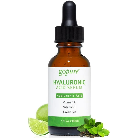 Suero de Ácido Hialurónico goPure con Vitamina C y Té Verde para Hidratación Anti Edad multicolor