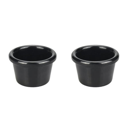 

2pcs Black Melamine Sauce Cups Reusable Sauce Container Small Dipping Bowl for Restaurant Home