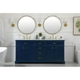 thumbnail image 6 of Elegant Decor Americana 72" Metal MDF Marble Double Bathroom Vanity in Blue, 6 of 8
