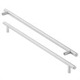 thumbnail image 2 of Cauldham Solid Stainless Steel Euro Style Cabinet Pull Handle Brushed Nickel Design 15-5/8" (397mm) Hole Centers - Pack of 2, 2 of 7