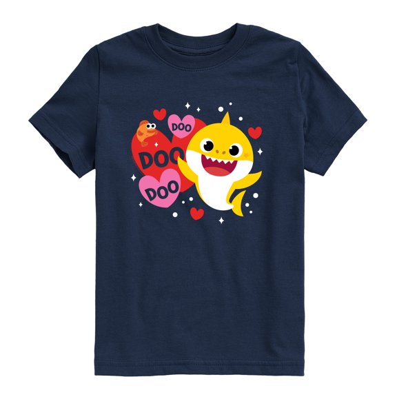 Baby Shark - Valentine Hearts Doo Doo Doo - Toddler Boys Short Sleeve Graphic T-Shirt