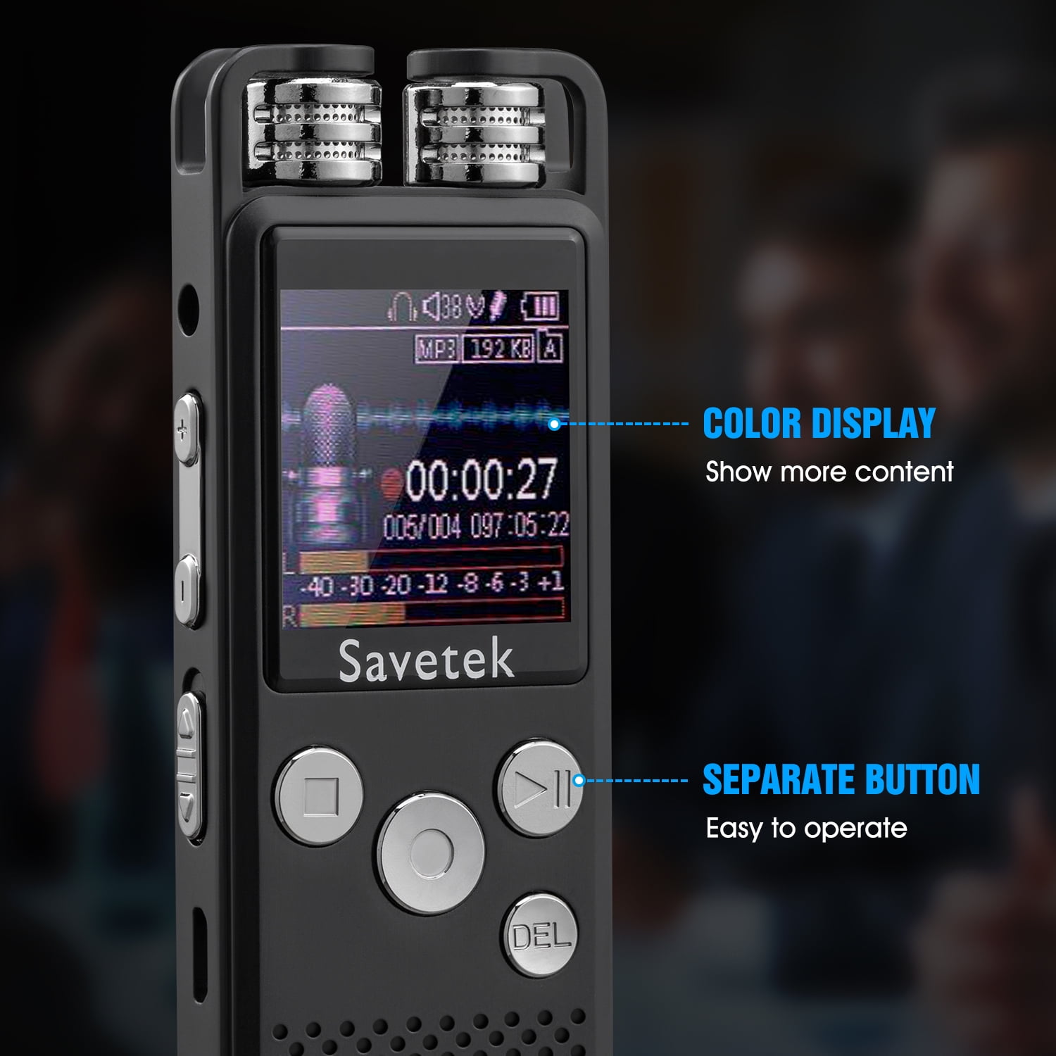 Premium Voice Activated Digital Audio Voice Recorder 32GB USB Pen Dictaphone PCM Recording Hifi Mp3 Player For Lectures Password Protection