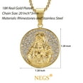 thumbnail image 7 of NEGS 18K Gold Plated Virgin Mary Christian Miraculous Medal Pendant 20'' Chain Religious Benedict Our Lady of Guadalupe Amulet Stainless Steel Necklace for Women, 7 of 7