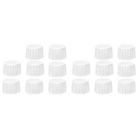 

16 Pack Round Tablecloth 84 Inch White Disposable Table Covers PEVA Waterproof Plastic Round Tablecloths (White)
