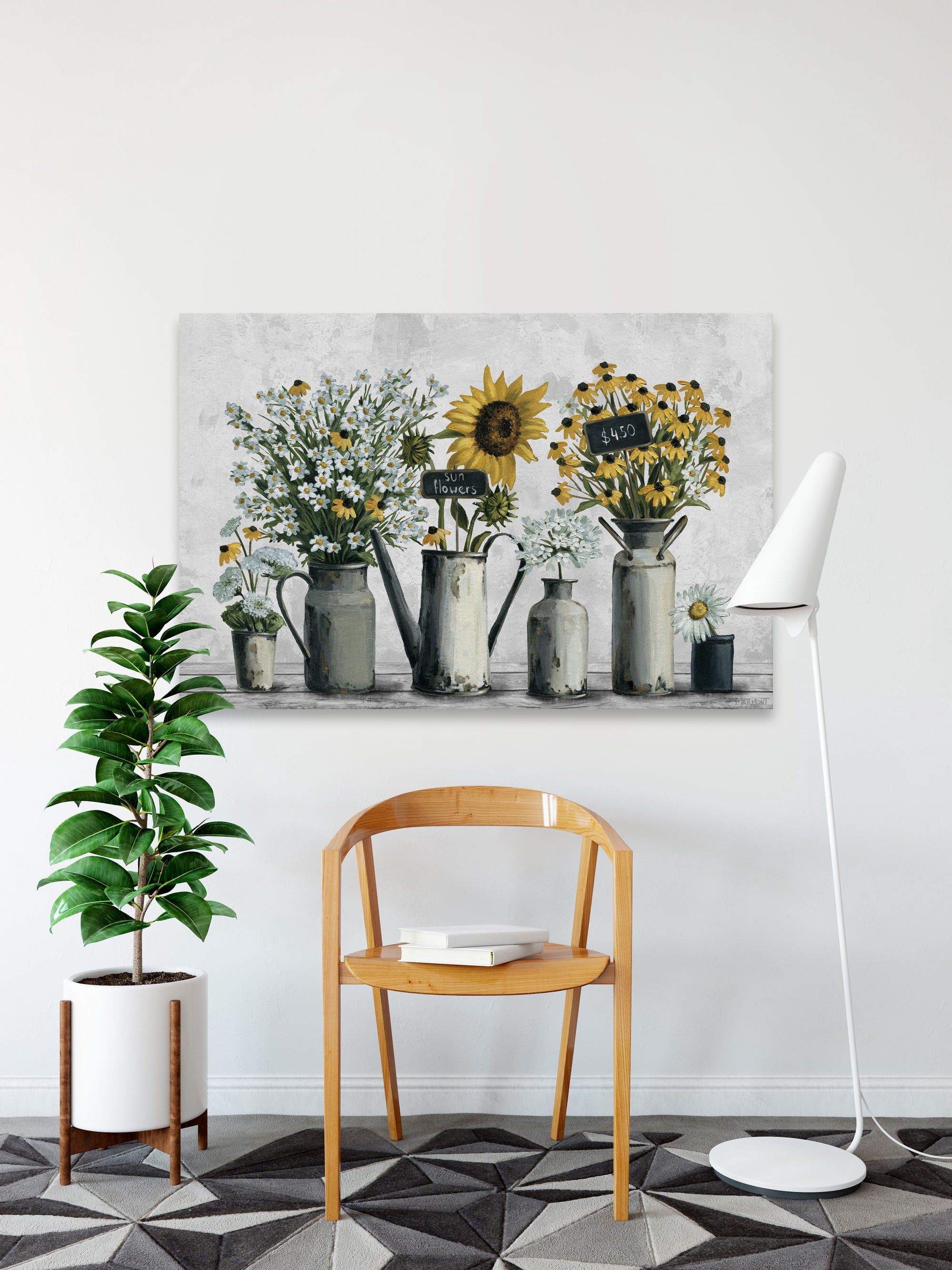 Marmont Hill Tin Can Flowers Canvas Wall Art, 16" x 24"