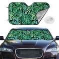 thumbnail image 3 of Lsque Monstera Leaves Car Windshield Sun Shade | Accordion Folding Style Auto Shade for Car Truck SUV Van | Blocks UV Rays Sun Visor Protector | Medium, 3 of 7