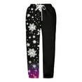 thumbnail image 4 of Byoo Snowflake Print Toddler Girls' Jogger Pants Soft Cozy Elastic Waistband High Rise Kids Sweatpants Comfort Pants,Black, 4 of 4