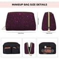 thumbnail image 5 of Easygdp Dark Purple Glitter Leather Makeup Bag Zipper Pouch Travel Cosmetic Organizer for Women and Girls, Make up Bag with Zipper, 5 of 8