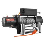 12000 lbs Electric Winch, 12V DC Truck Winch with Steel Rope & Remote Control, Waterproof Off-Road Winch for SUV Jeep Trailer Boat