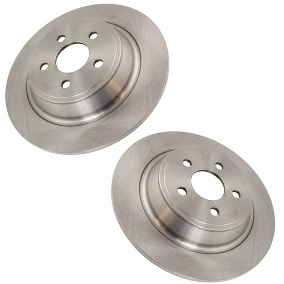 TRQ Rear Driver & Passenger Side Brake Rotor Pair Fits Select Ford Edge