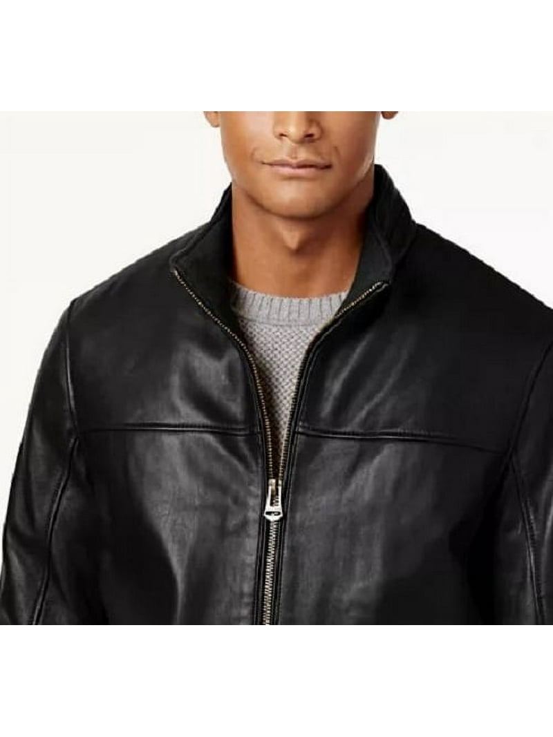 Cole Haan Men's Leather Jacket Black Size Large - Walmart.com