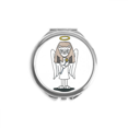 thumbnail image 1 of Angel Bastet Wing Halo Star Hand Compact Mirror Round Portable Pocket Glass, 1 of 3