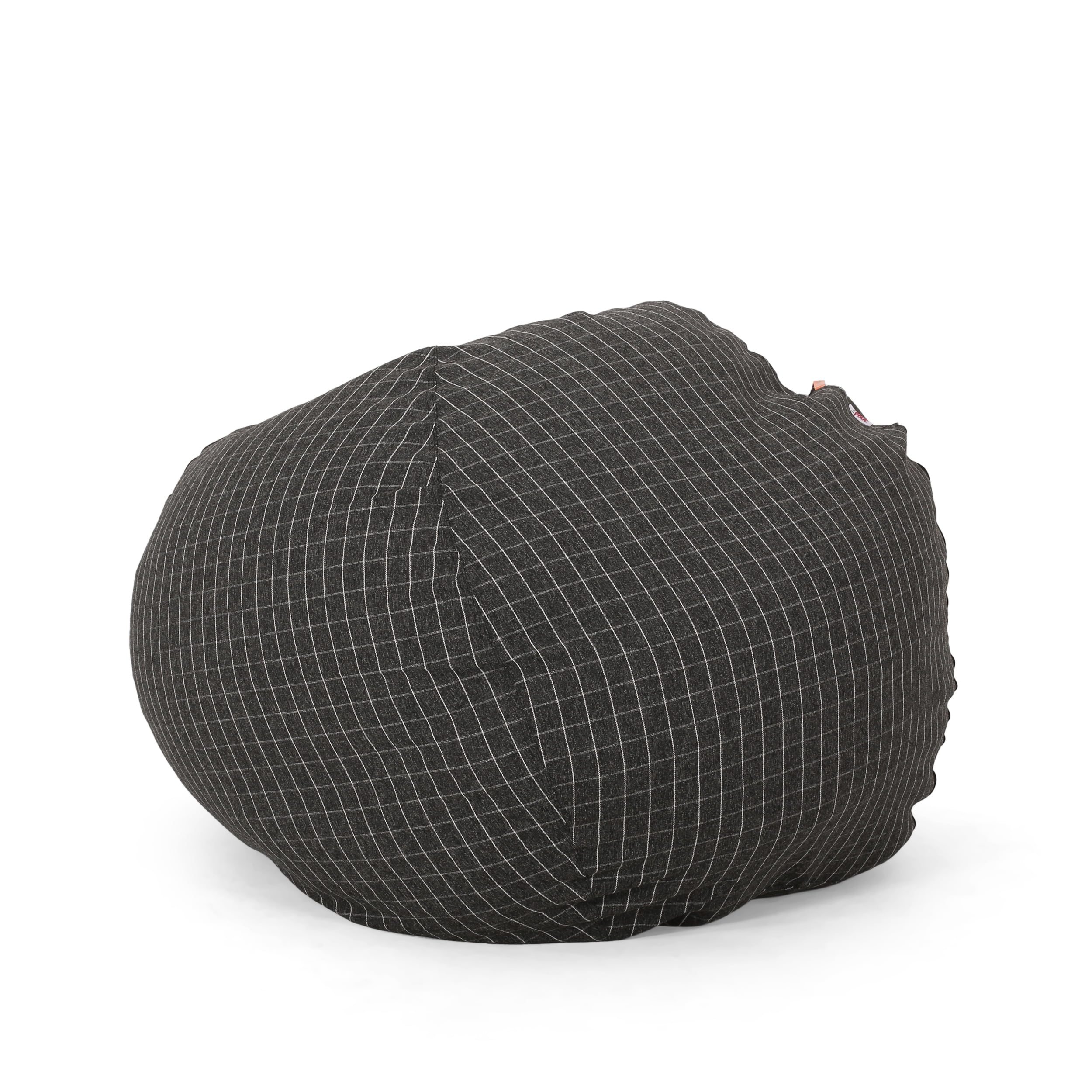 Noble House Richards 5 Foot Fabric Bean Bag, Checkered Black and White
