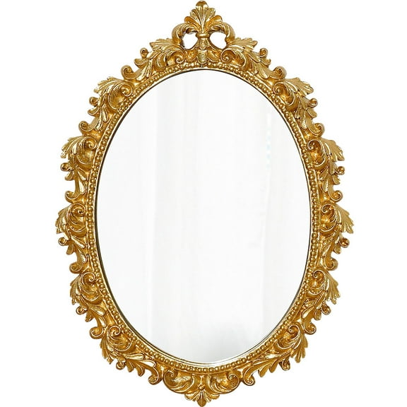 11 x 8 Inch Very Small Decorative Oval Wall Mirror Gold (gold)