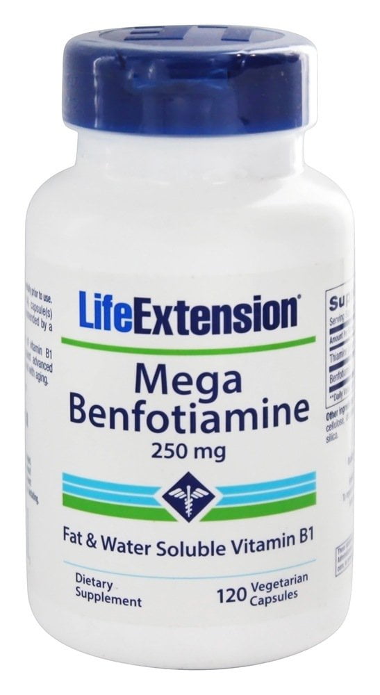 Life Extension - Mega Benfotiamine 250 Mg. - 120 Vegetarian Capsules ...