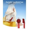 thumbnail image 6 of FrSara Portable Handheld Mini Fan, Neck Fan, 4000mAh Desk Fan, 180° Adjustable, 6 Speed Wind, Display Electricity in Real Time, USB Rechargeable Foldable Fan, Quiet Personal Fan with Power Bank -Red, 6 of 8
