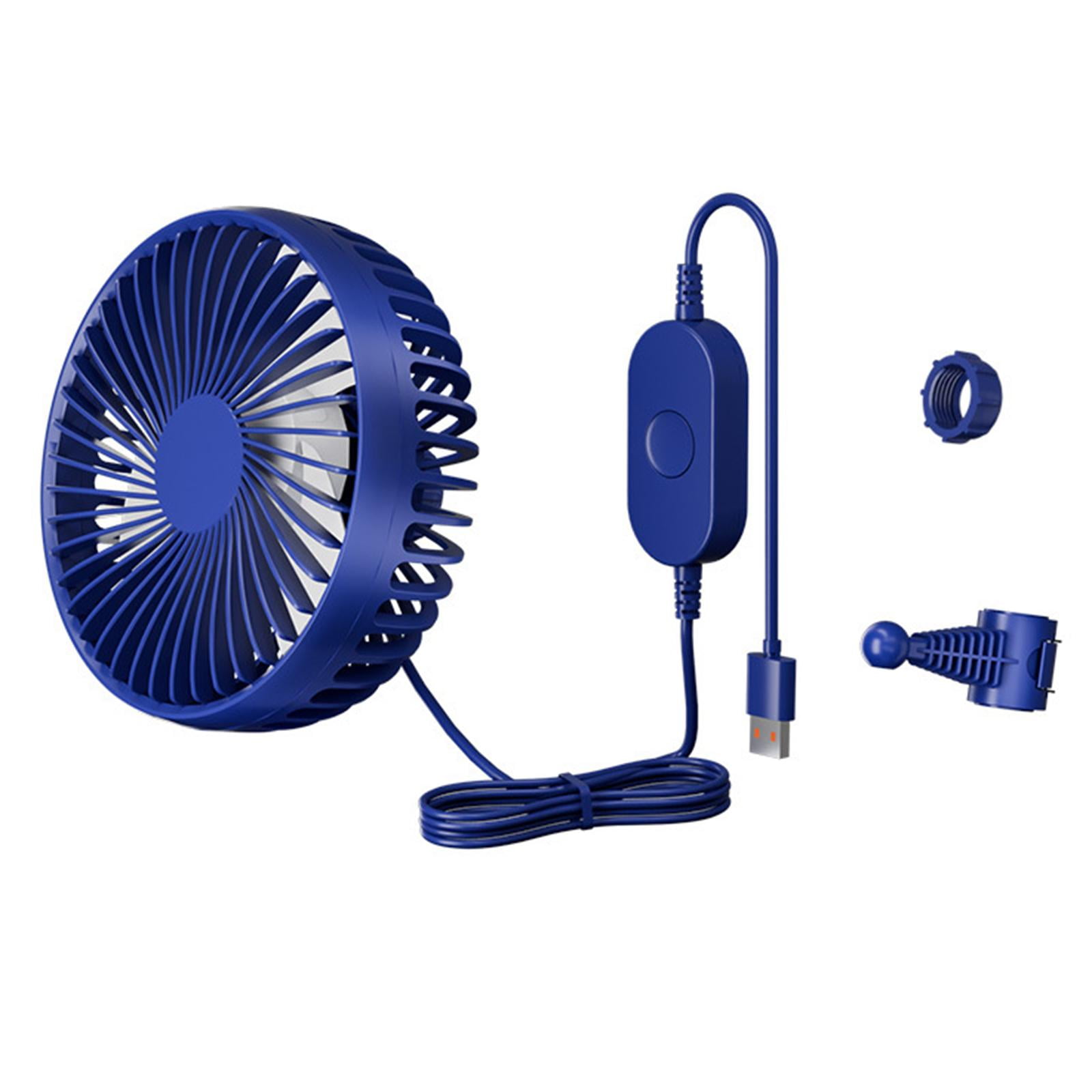 Zxpjkyu USB Car Cooling Fan 12V 24V Backseat Headrest Mount Portable Circulation Fan for Blue
