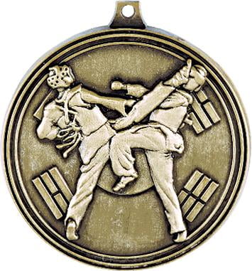 Tae Kwon Do Medals, 2" Gold Diecast Tae Kwon Do Medal Award 5 Pack