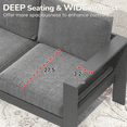 thumbnail image 2 of Heynemo 3 Seats Patio Aluminum Sofa Furniture, Metal Outdoor Couch with Cushions, Dark Grey, 2 of 8
