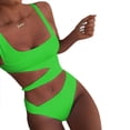 thumbnail image 1 of Women Summer Swimwear Hollow Out One-Piece Swimsuit, 1 of 5