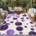 thumbnail image 2 of Purple Polka Dots Outdoor Rug for Patio/Deck/Porch, Non-Slip Large Area Rug 5 x 8 Ft, Modern Abstract Art Indoor Outdoor Rugs Washable Area Rugs, Reversible Camping Rug Carpet Runner, 2 of 8