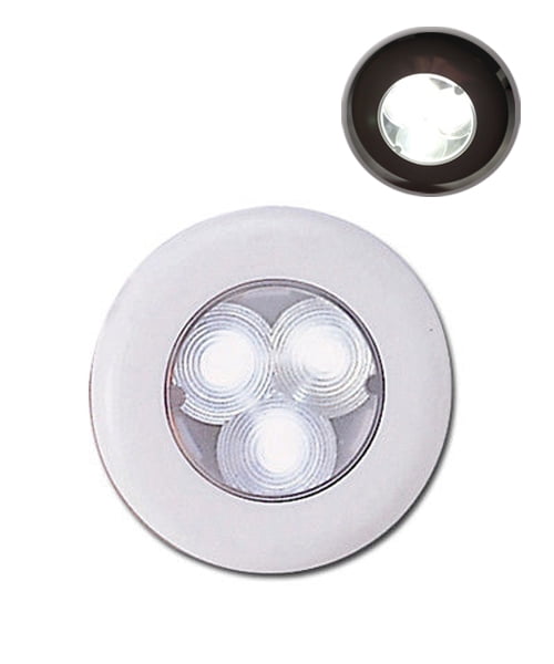 MARINE RV BOAT TRAILER BUS LED COOL WHITE ROUND CEILING COURTESY LIGHT OEM IP67