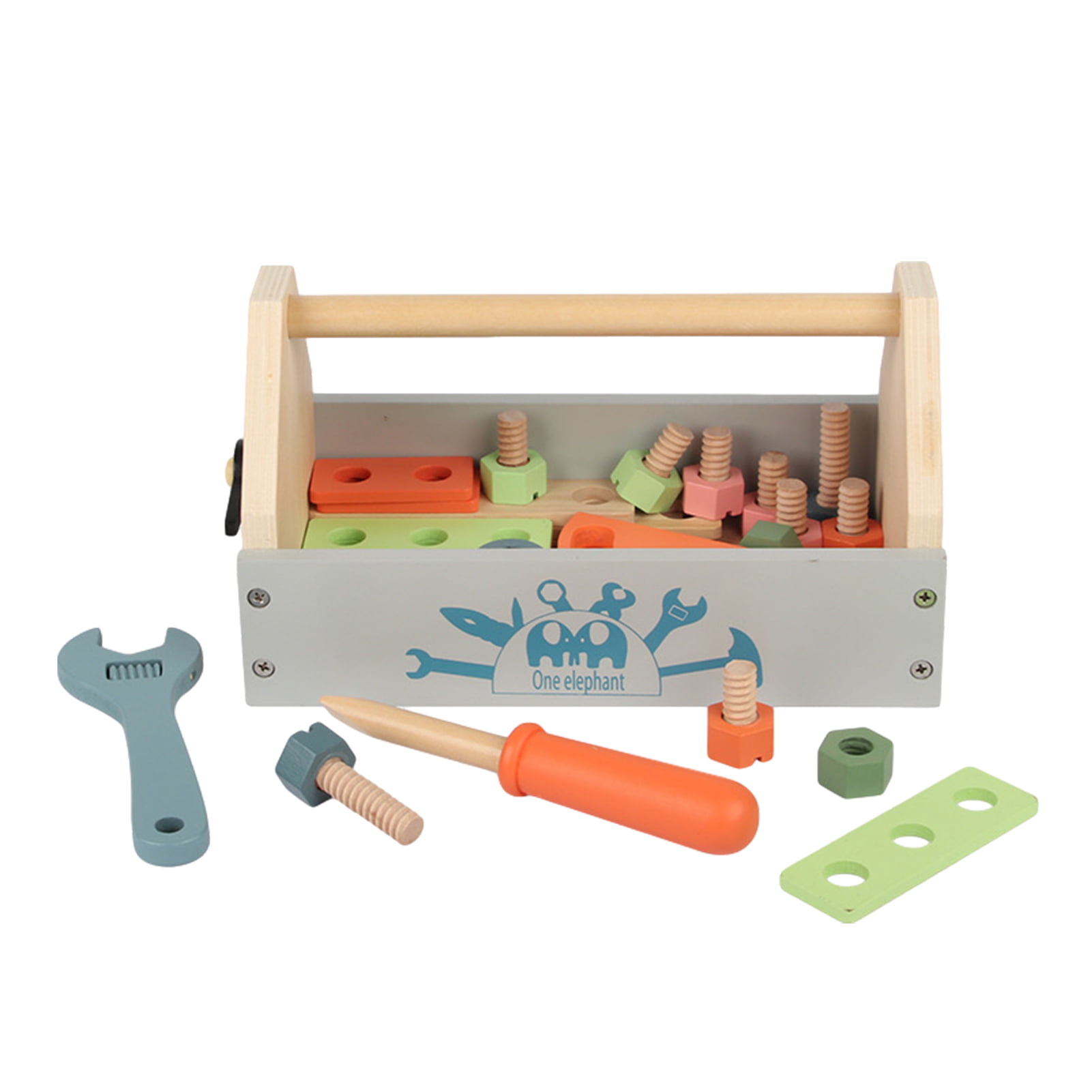 Childrens Wood Toy Building Playset Viga Wooden Tool Set  Work Belt 