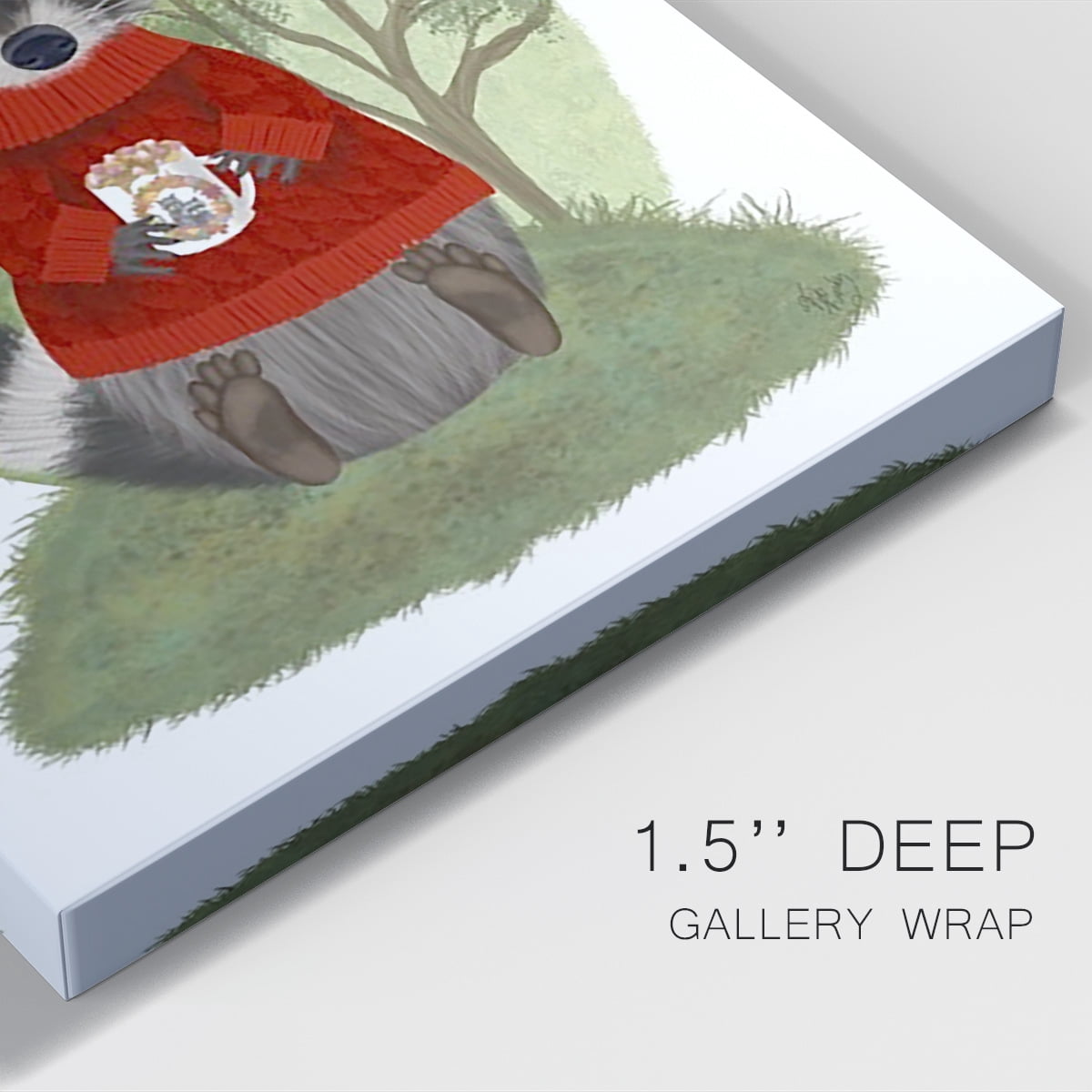 Hot Chocolate Raccoon Premium Gallery Wrapped Canvas - Ready to Hang