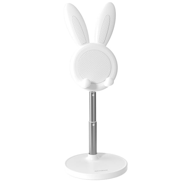 Tholdsy Cute Bunny Phone Holder Desktop Cell Phone Stand Altura Ángulo Ajustable Rabbit Holder para 13 12 para Teléfono y Comunicación Blanco