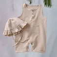 thumbnail image 2 of Coerni New Born Baby Boy Girl Romper Jumpsuit Cotton Linen Sleeveless Ruffled Bodysuit Summer Clothes Coming Home Outfit Set, 2 of 9