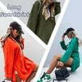 thumbnail image 6 of The Warmy Oversized Hoodie Dress Women， First Ones Casual Drawstring Pullover Long Sleeve Split Hem with Kangaroo Pocket, 6 of 8