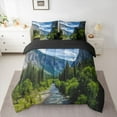 thumbnail image 2 of Manfei Smoky Jungle 7-Piece Bedding Comforter Set for Female Men Women,Woodland Tree King Bedding Sets,Botanical Plants Ultra Soft Bed Sheets,Ultra Soft Home Decor,Reversible, 2 of 8