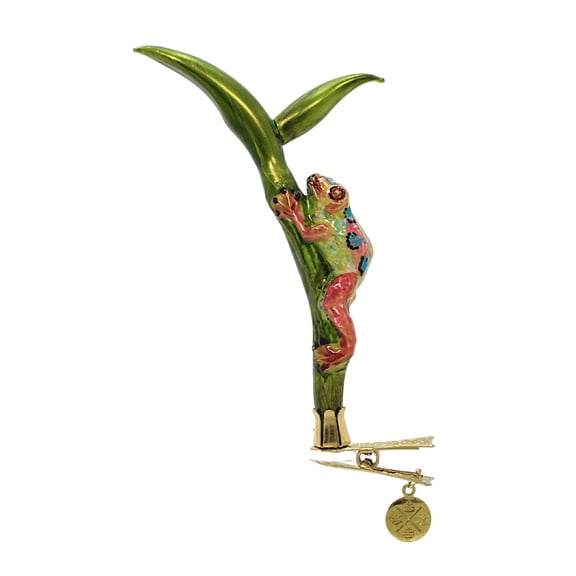 Morawski 5.50In Clip On Frog Cling To Frogfruit, Glass, Ornament Tropical  Colorful Poison Dart 09600