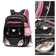 thumbnail image 3 of Mochila niñas, mochilas impermeables niños, mochila escolar niños pequeños, mochilas lindas viaje (Grande, A-Negra), 3 of 3