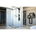 thumbnail image 2 of Linea Two Adjacent Frameless Shower Screens 34 in. W x 72 in. H each, Open Entry Design in Brushed Nickel, 2 of 12