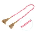 thumbnail image 3 of Uxcell 42in Wood Beads Garland Decor Farmhouse Beads with Tassels for Wall Hanging, Pink, 3 of 5