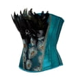 thumbnail image 5 of DGMIOCS Corsets for Women Vintage Lace Bustier Tops for Party Wedding Halloween Floral Tops Shapewear Blue S, 5 of 9