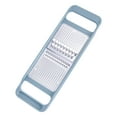 thumbnail image 2 of Stainless Steel Potato Shredder and Vegetable Grater, Blue and White Double-sided Kitchen Scraper for Thick and Thin Cuts, Non-slip Grip & Easy Storage for Quick Meal Prep and Family Cooking, 2 of 5