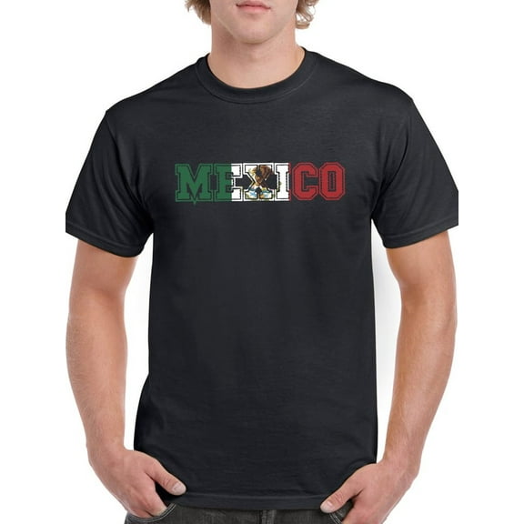 Mexico Flag W Coat Of Arms. T-Shirt Men -Smartprints Designs, Male XX-Large